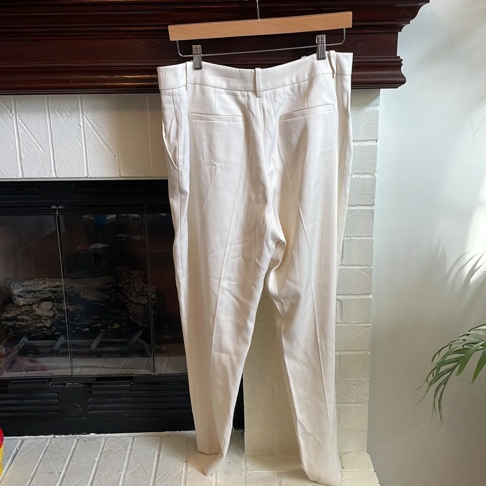 Reiss High Rise Career Trousers in Cream 10 O1 - Picture 2 of 8